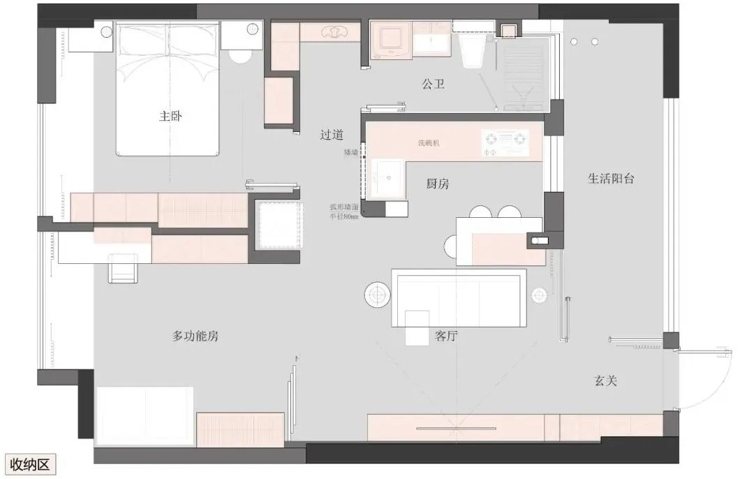 空间放大术丨两倍客厅，三倍公区，只因她家破墙为“镜”