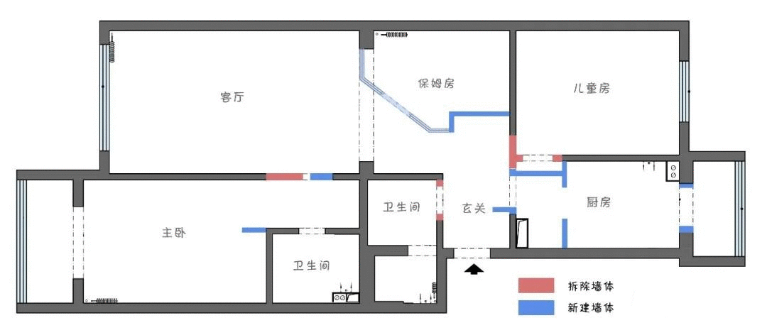 北京夫妻购95㎡学区房，2居改3居，餐厅变保姆房