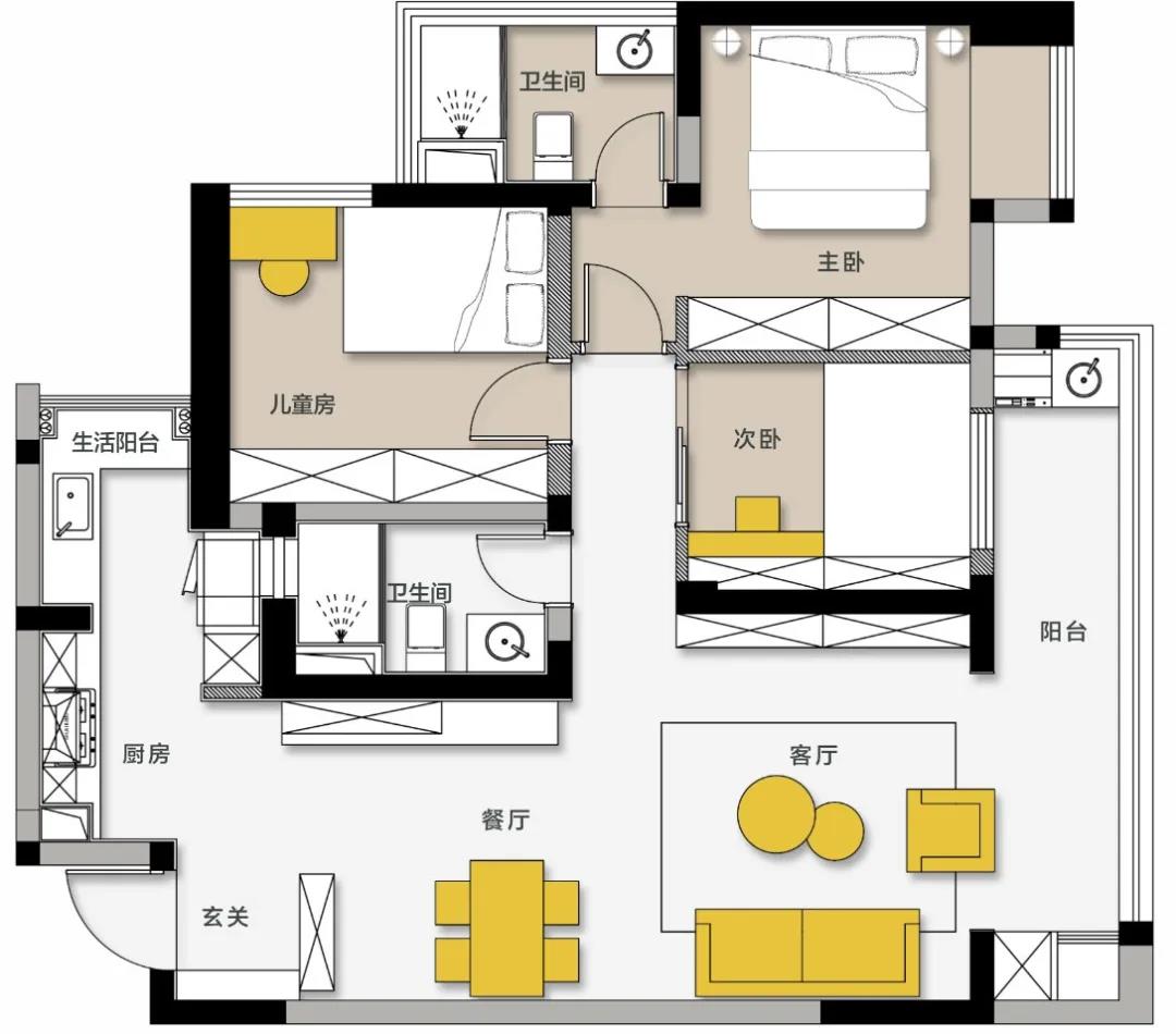105㎡学区房改造全程高能，凭空多出10㎡