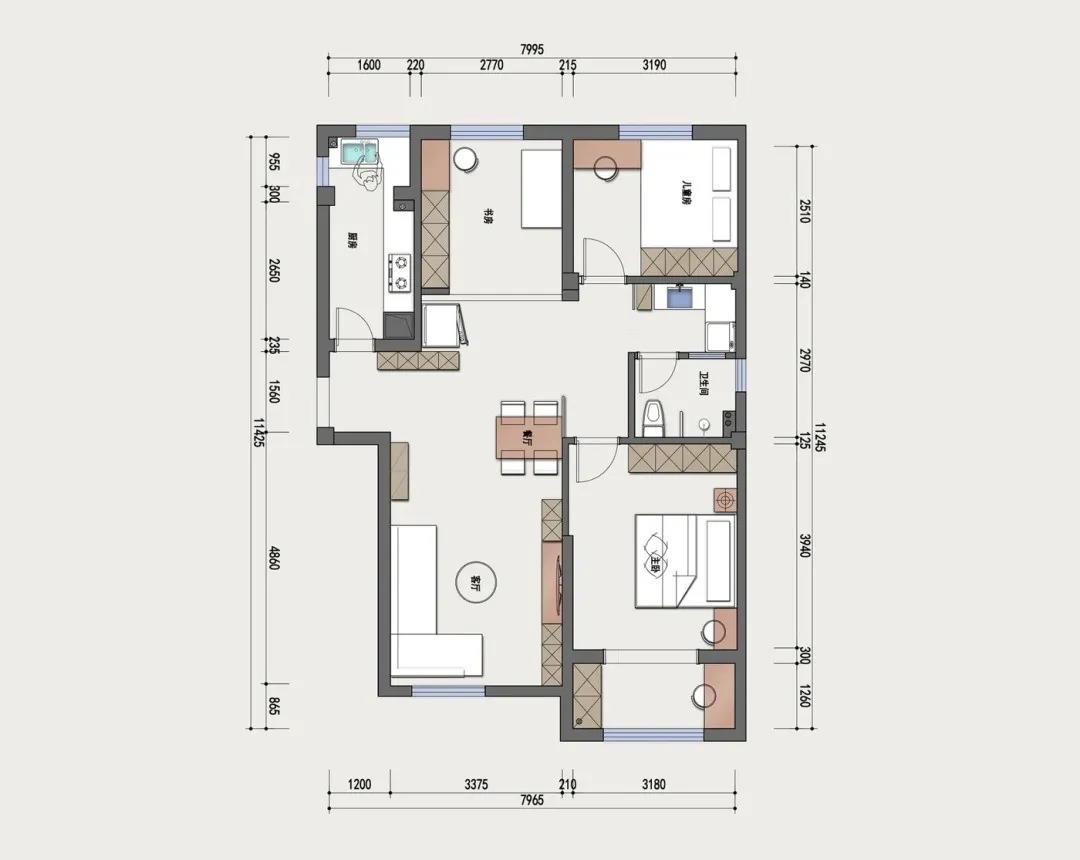 北京118㎡学区房，餐厅移位多一居，必抄作业！